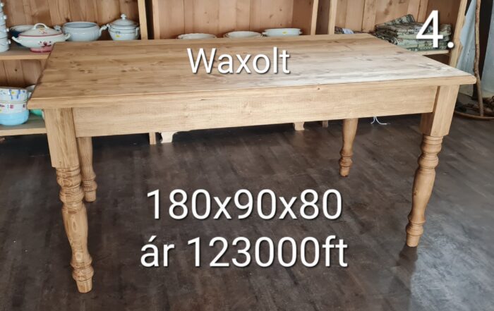 G. Esztergált lábú asztal 180x90x80 - új készítésű - Image 5