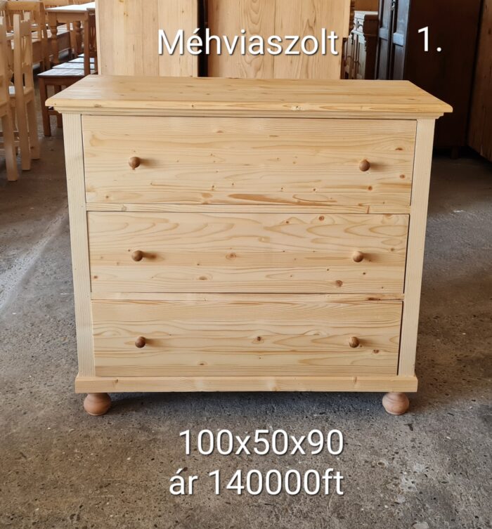 A. Komód 3fiókos 100x50x90cm - új készítésű - Image 4