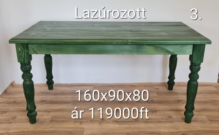 E. Esztergált lábú asztal 160x90x80 - új készítésű - Image 3