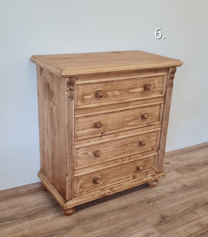 H. Komód 4fiókos, díszes 80x43x90cm - új készítésű - Image 6