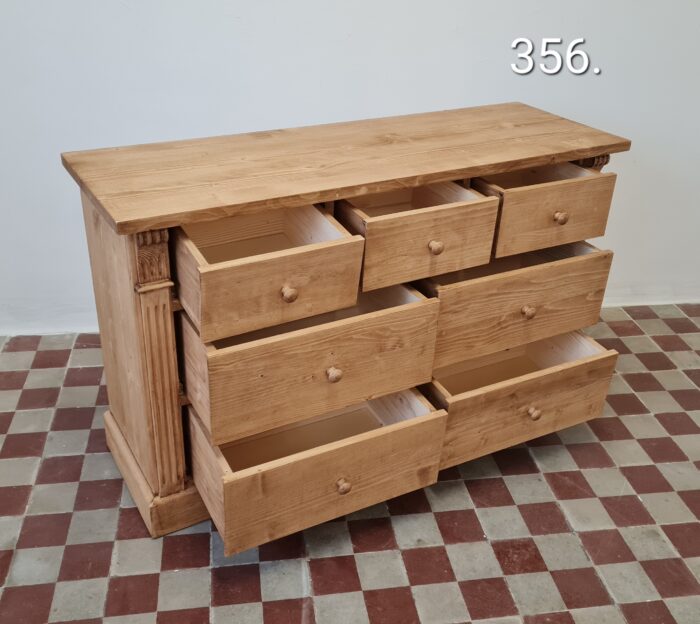 I. Komód 7fiókos, díszes 122x41x75cm - új készítésű - Image 6