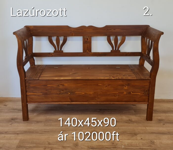 C. Tulipános karosláda 140x45x90cm – új készítésű - Image 12