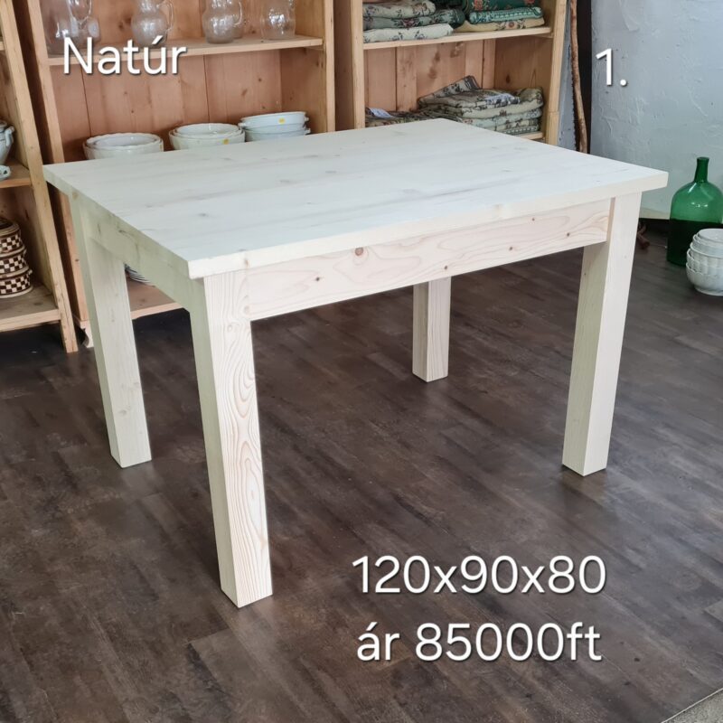 B. Egyenes lábú asztal 120x90x80 - új készítésű