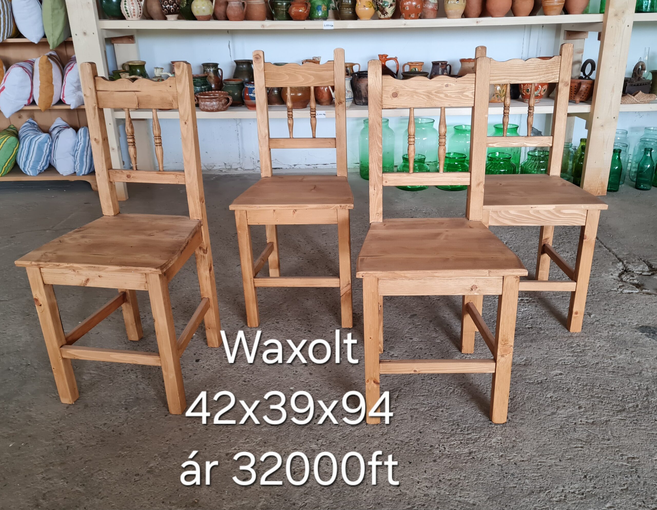 P. Esztergált szék 42x39x94cm - új készítésű - Image 2