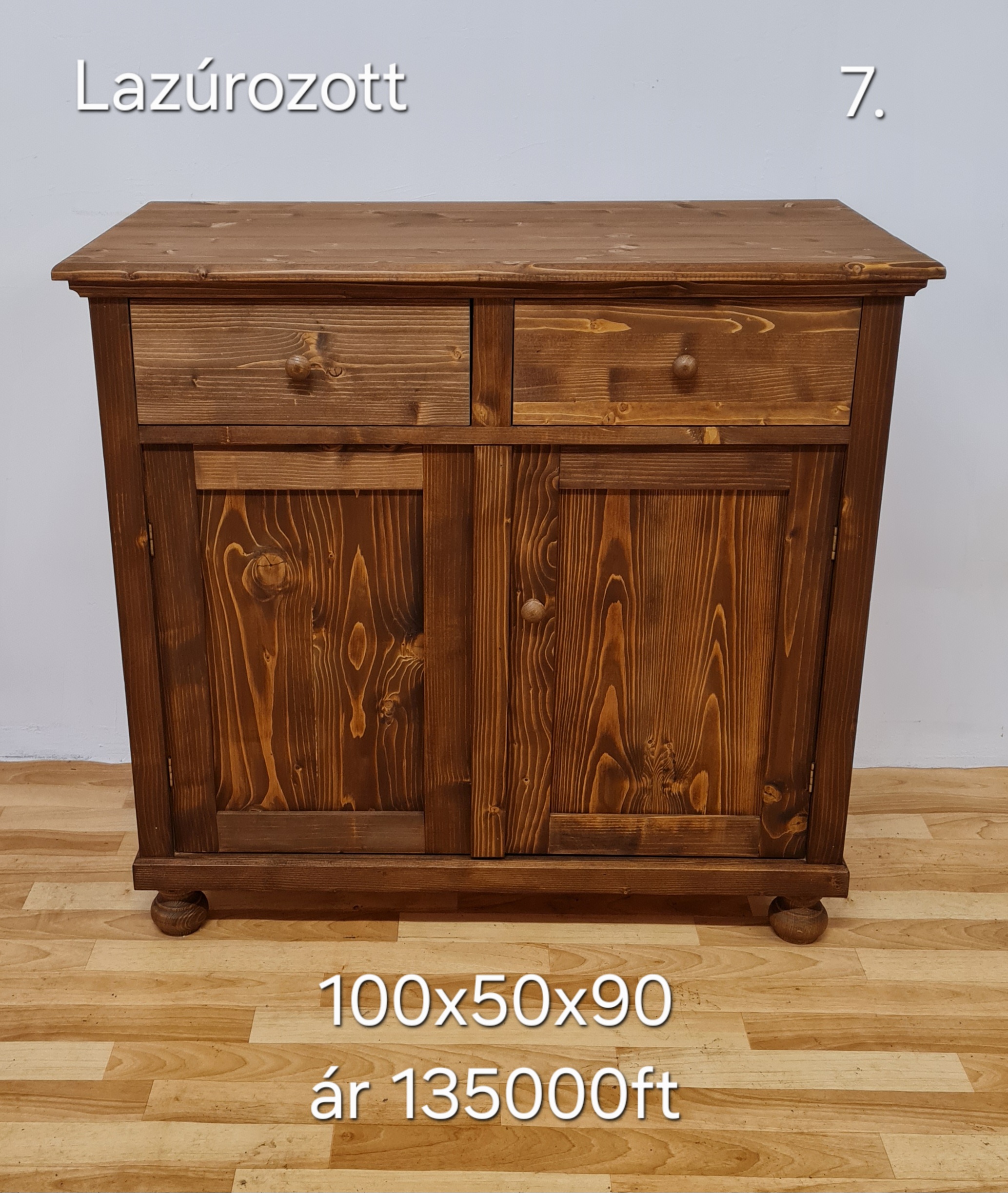 V. Ajtós komód 100x50x90cm - új készítésű - Image 8