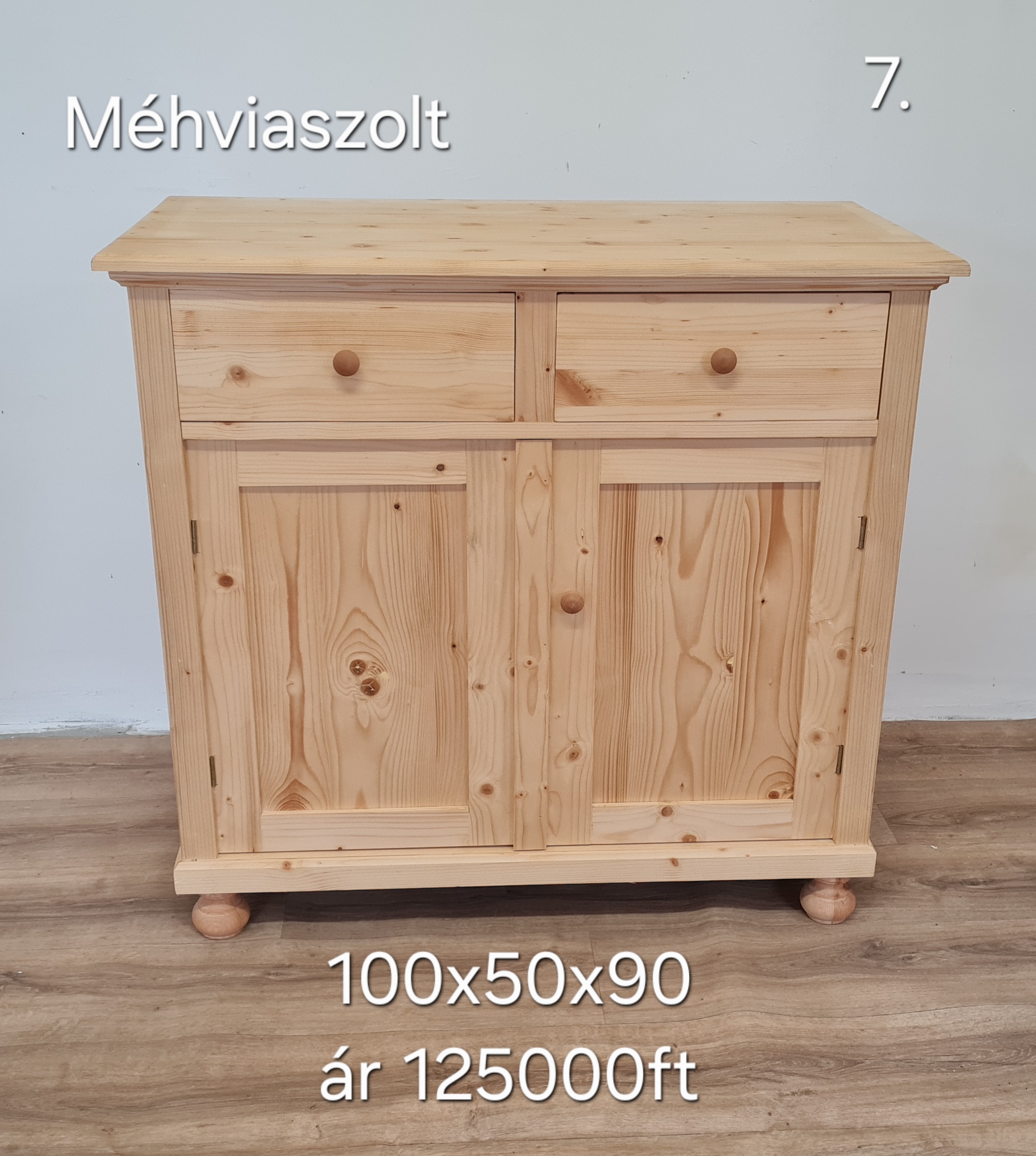 V. Ajtós komód 100x50x90cm - új készítésű - Image 6