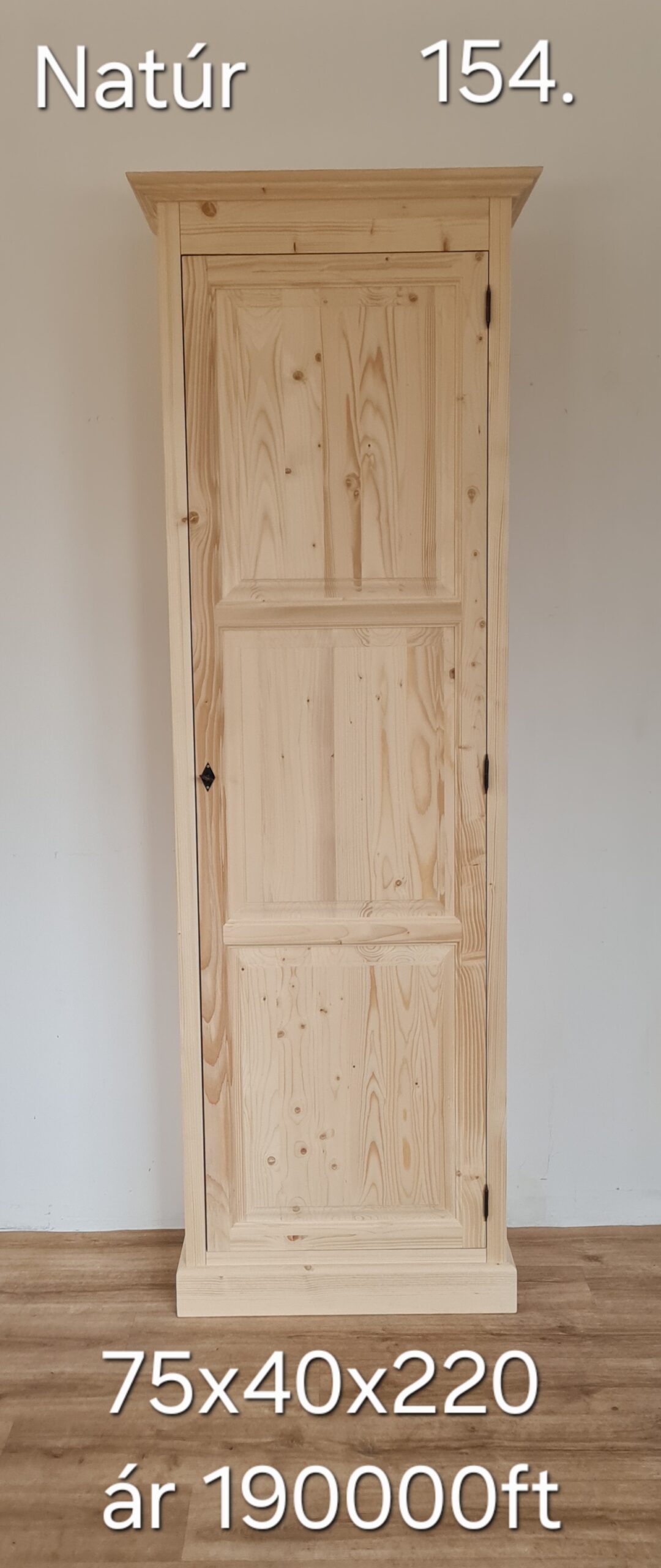 P. Szekrény, zárt polcos 75x40x220cm – új készítésű - Image 2