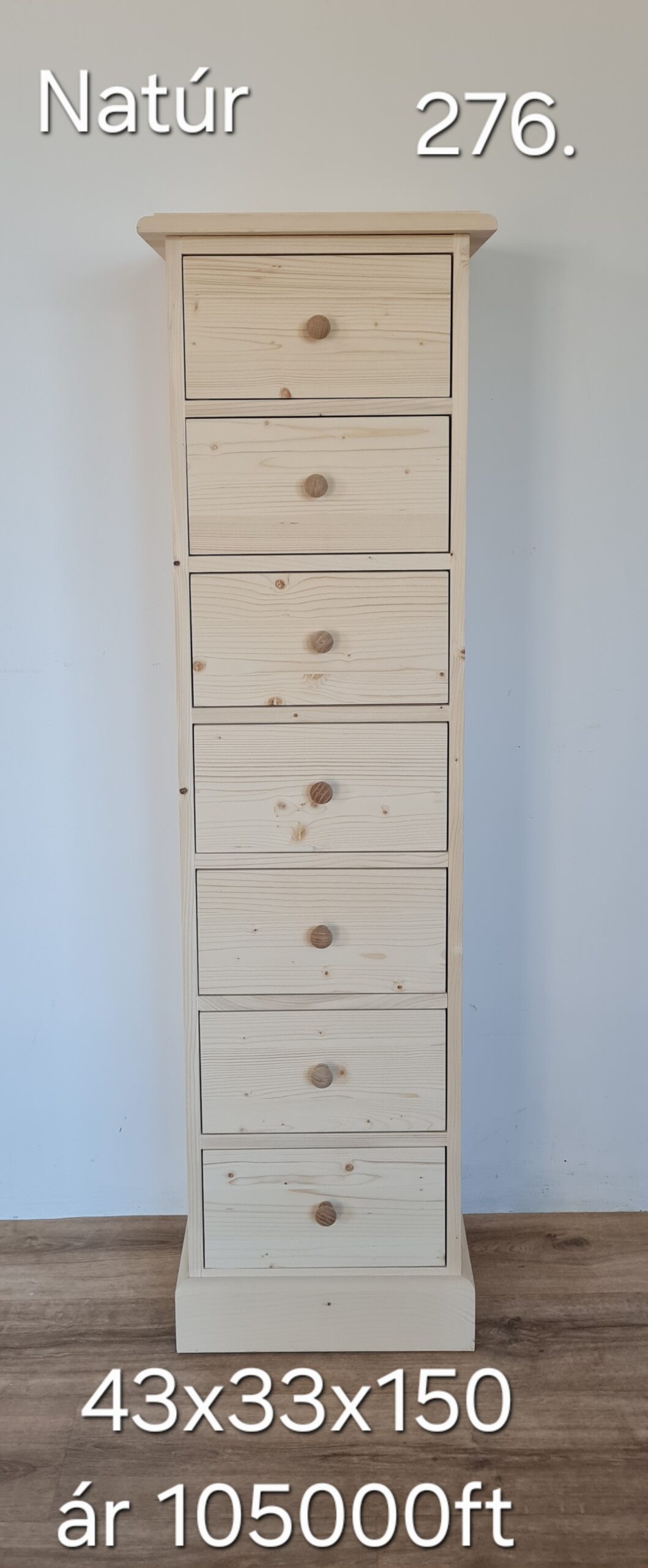 K. Fiókos szekrényke 43x33x150cm – új készítésű - Image 2