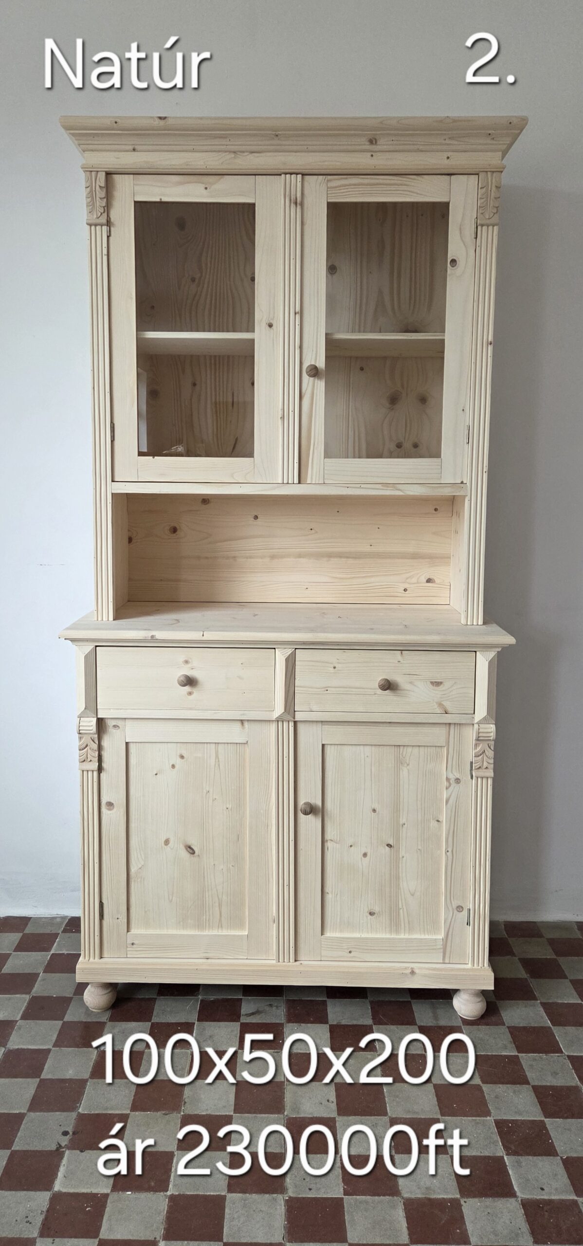 D. Kredenc, tálaló, díszes 100x50x200cm – új készítésű - Image 2