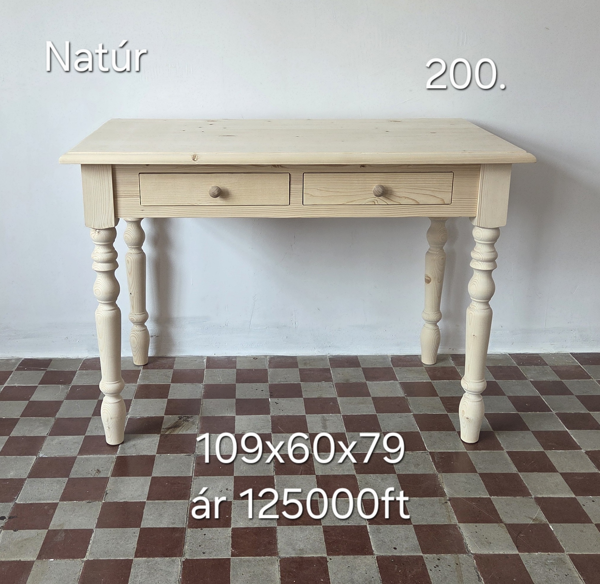 L. Íróasztal 109x60x79 - új készítésű - Image 2