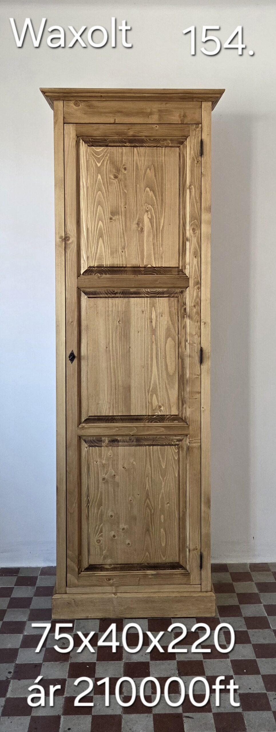 P. Szekrény, zárt polcos 75x40x220cm – új készítésű - Image 6