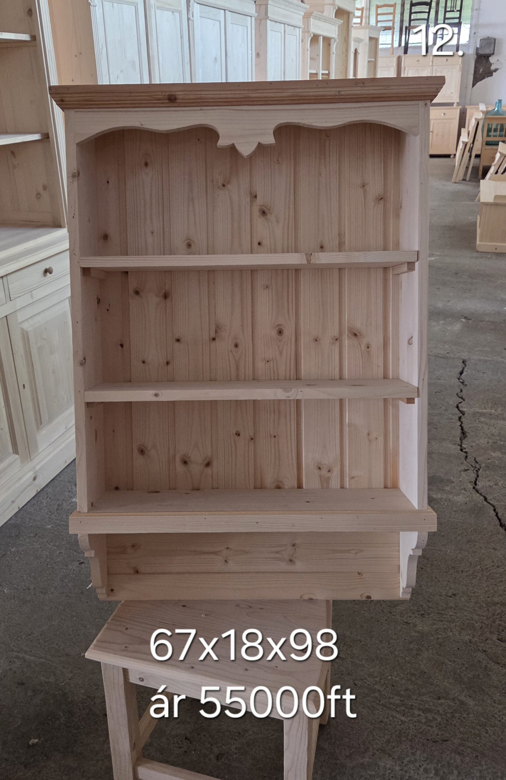 L. Raktáron Fali polc 67x18x98cm - új készítésű - Image 2