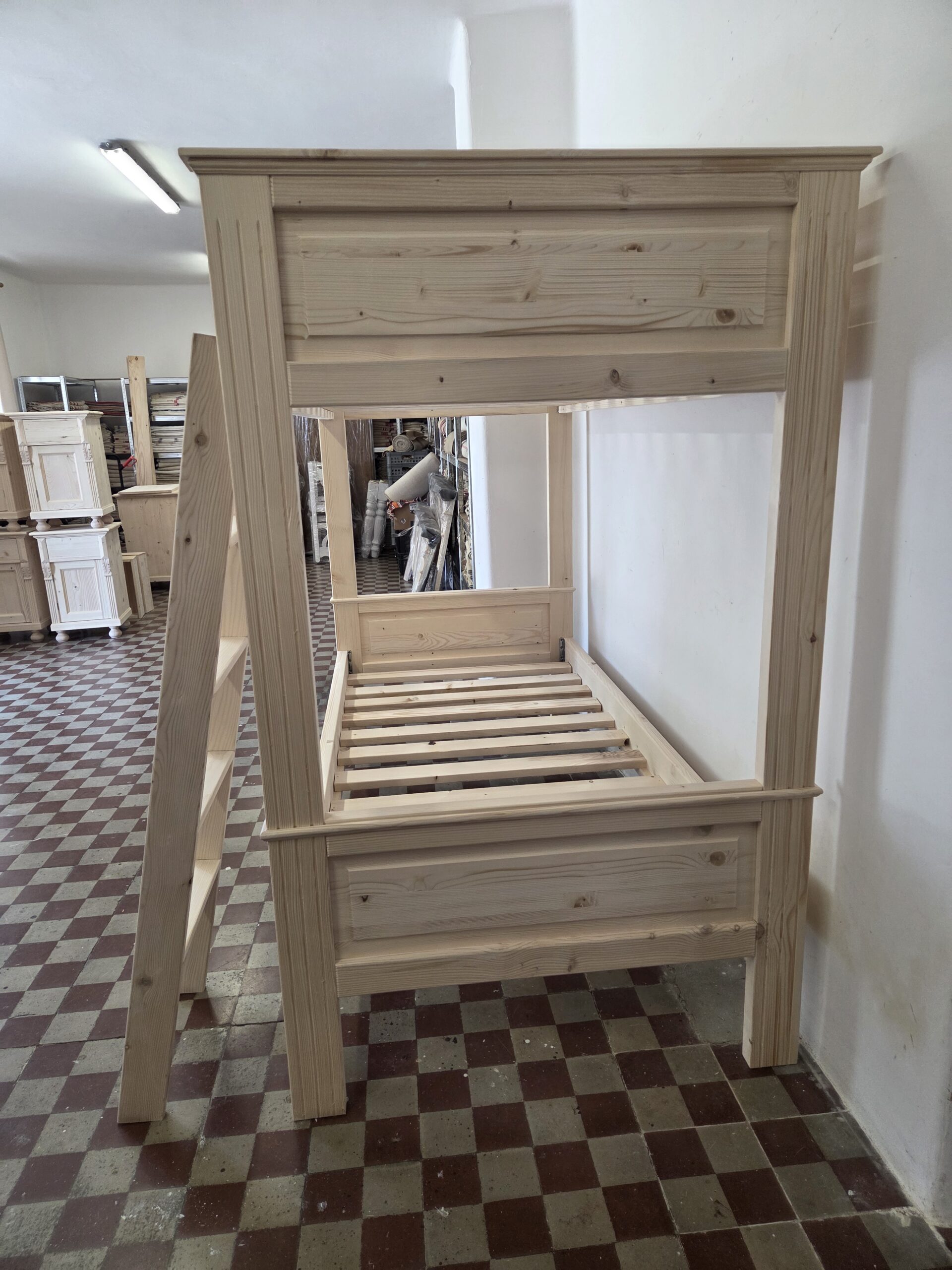 N. Raktáron Emeletes ágy 90x200x195cm - új készítésű - Image 4
